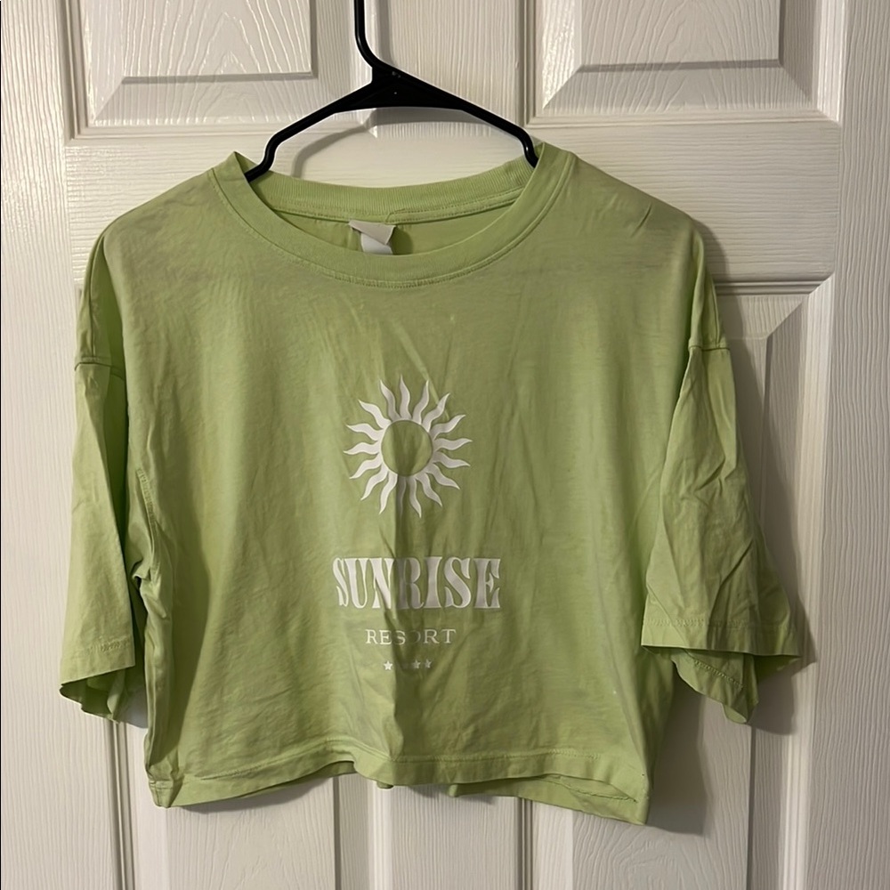 Green Sunrise Resort Crop Top